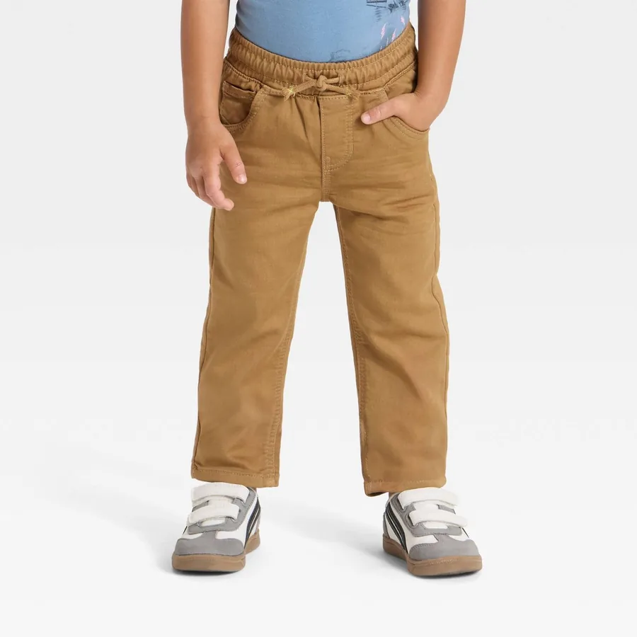 Light wash Cat & Jack toddler straight fit jeans with a simple five pocket look